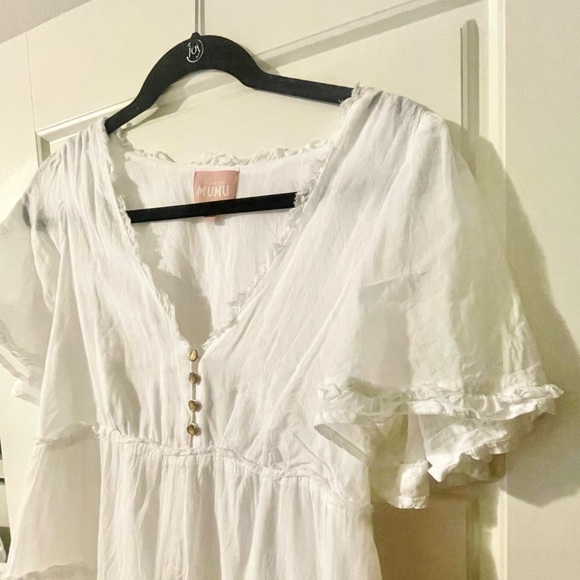 White Ruffled Mini Dress - Picture 7 of 7